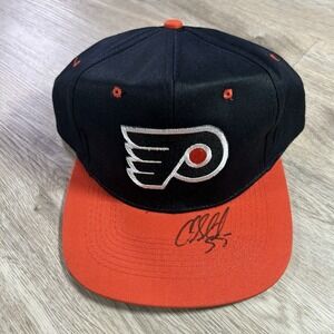 VTG Philadelphia Flyers Snapback Hat NHL Hockey Black Orange‎ Cap
